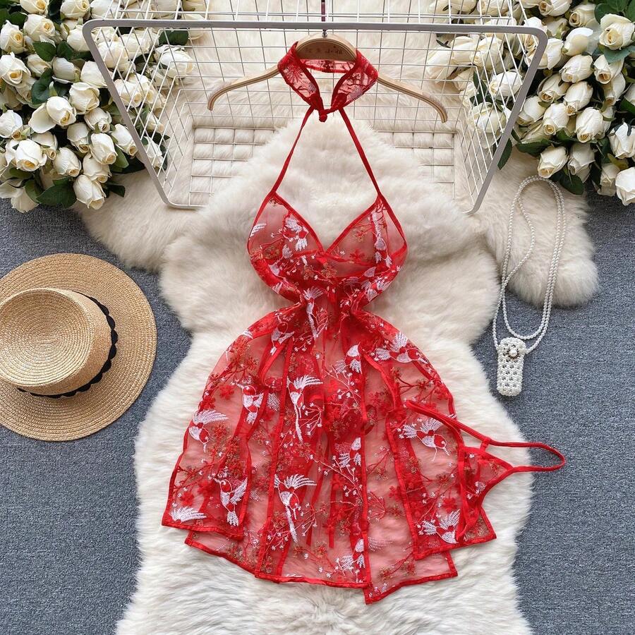 Vestido ajustado de Navidad para mujer, Vestido corto con lentejuelas y tirantes rojos, vestido de noche Sexy ajustado para fiesta y Club, minivestido erótico de conejito para Cosplay - QD155-Rojo - Ver 1