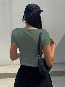 Camiseta Corta De Manga Corta - Verde - Ver 2