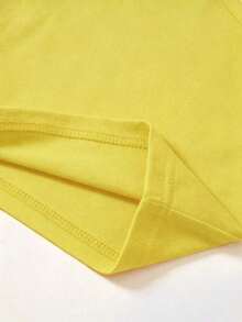 Top de hombro único femenino de unicolor y ajuste elegante y sencillo para el verano - Amarillo - Ver 3