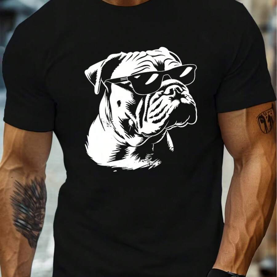 Printed T-Shirt For Men And Women - 黑色 - 查看 1