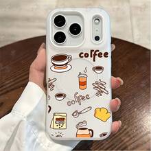 Funda para teléfono - Funda para teléfono adecuada para  17, 15, 15 Plus, 15 Pro, 16, 16 Plus, 16 Pro, 16e, 16 Pro, 17 Pro, 17 Air, 17 ProMax, 14. A prueba de golpes, doble capa, tipo gelatinoso, magnética, regalo de cumpleaños, resistente a arañazos, con diseño de café cálido.Adecuado para varios modelos de : 17, 16, 15, 14, 13, 12, 11, Plus, Air, Pro Max. - Color rosa brillante - Ver 8