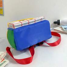 客製化刺繡迷你拼色後背包，可愛時尚輕巧緊湊，雙肩帶設計，適合日常使用、旅行或收納，多功能裝飾，字母圖案，時尚現代繽紛休閒，可客製化個性化獨特，送給他的理想禮物，送給她的理想禮物 - 彩色 - 查看 7