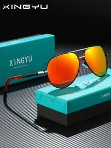 XINGYU Gafas de sol de moda para hombres, gafas de sol polarizadas de metal de doble puente de unicolor estilo piloto para hombres, serie con bisagras de resorte, material TAC ligero y duradero, cómodo ajuste, marcos elegantes, minimalistas y de moda, adecuadas para conducir, actividades al aire libre, viajes, fiestas, fotografía, ocio, playa, festivales de música, senderismo, vacaciones, golf, pesca, deportes, estilo callejero, accesorio elegante para ocasiones diarias y especiales - Multicolor - Ver 13