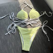 Traje de baño bikini sexy con copas rígidas y tiras ajustables en forma de corazón - Rojo anaranjado - Ver 5