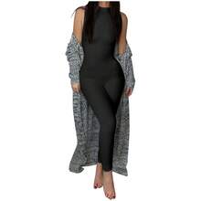 Mono tipo lápiz para mujer, nueva temporada completa, mono deportivo informal para Fitness, ropa deportiva ajustada sin mangas, mono todo en uno - Negro - Ver 5