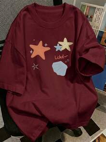 Women's Limited Edition Summer Short-Sleeve T-Shirt, Loose Fit With Cartoon Print, Short-Sleeve Top, Base Layer. 3333 Lightweight Cotton - 白色 - 查看 11