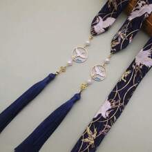 Tocado de lazo de adorno para el cabello, cinta de accesorios Hanfu originales, banda para el cabello antigua, banda para el cabello de súper Hada, banda para el cabello hanfu, regalo de vacaciones C0DK - H - Ver 9