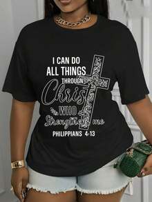 Camiseta unisex de manga corta, BibliaVersoCamisetaFélicaos4:13VersoImprimirCortoMangaRedondoCuelloSueltoAjusteRopa-ElásticoInformalBlusaAdecuadoparaPrimaveraVeranoOtoñoInformalVestimentaMáquinaLavableTopplayerashombre, , , Dazymujer,romwehombres, bohochic,maestrasregalos,camisetaparaconjuntos de mujercon curvasparamu,y2k, - Negro - Ver 6