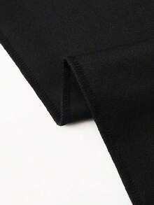 Pantalones anchos versátiles y casuales de estilo minimalista y estilizador para mujer de talla grande - Negro - Ver 8
