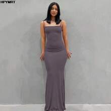 Vestido de satén sin mangas con espalda descubierta para mujer, maxivestido Sexy ajustado para fiesta Y2K, ropa elegante para mujer 2022 - Morado - Ver 5