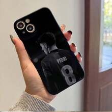 A Football Player Wearing A Black Jersey With The Numbers 'PEDRI' And '8' Designed A Full Protection Phone Case Suitable For IPhone 11 To 16 Pro Max Series, Perfect As A Birthday, Christmas, Or Valentine's Day Gift For Couples. - 1PC - 查看 2