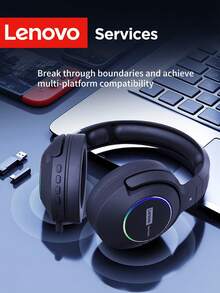 Lenovo 联想E10无线游戏耳机，支持蓝牙5.4、2.4G和Type-C三模连接，RGB低延迟，带ENC降噪麦克风，适用于PC、笔记本电脑、PS5和手机。 - 查看 4