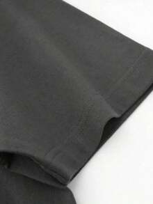 Envío gratis, entrega local enéxico, entrega en 4 días. Camiseta con diseño de cerezas rojas, estilo bordado pero estampado, colorida, casual, moderna, cuello redondo, manga corta, para uso diario, llamativa, holgada, a, para ti. - Gris Oscuro - Ver 4