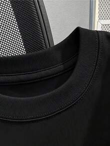 Camiseta de vestir infantil con patrón impreso manga corta - Negro - Ver 5