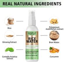 Goiple Rice Water Spray For Hair, Containing Biotin And Rice Extract, Promotes Healthy And Strong Hair, Smooths Frizz, Deep Conditioning, Nourishing & Moisturizing Rice Water Essence Suitable For Dry, Damaged, And Fragile Hair, Daily Hair Care Mist - Travel Size - View 4