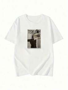 Camiseta de manga corta con un retrato de 1969 estampado, cuello redondo, estilo casual, prenda de mujer para primavera y verano.Oferta relámpago.Artículos de moda y supers Recomendado por mucha gente vale la pena comprar UV36 - Blanco - Ver 2