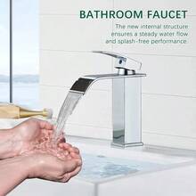 Stainless Steel Waterfall Type Single Lever Mixer Tap - Silver - View 1