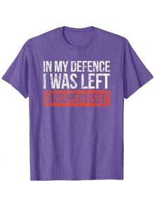 In My Defence I Was Left Unsupervised Funny Sayings T-Shirt - Black - View 10