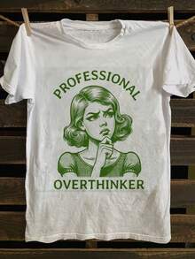 Camiseta de manga corta para mujer con diseño de cuello redondo. |   Adecuado para usar en primavera y verano, con un estilo urbano moderno y un diseño de lujo ligero, es perfecto para fiestas y festivales, con populares patrones de animales y letras incrustados. - Blanco - Ver 8