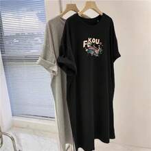 Camiseta con estampado de camisa casual para mujer, manga corta y cuello redondo, moda urbana local de primavera/verano camiseta unisex. VKP2 - N119 Negro - Ver 12
