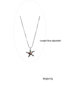 Korean Style Metal Star Pendant Necklace, Luxury Elegant Long Adjustable Tassel Sweater Chain Accessory For Women - Silver - View 8