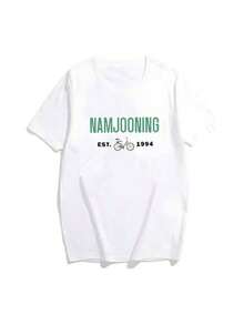 Refreshing SummerNamjoon Shirt Kim Namjoon Est 1994 Shirt RM Shirt  Shirt Namjooning Bicycle Tee Bangtan Shirt RM Fan Gift RM Namjoon MerchRopa Hombre Cosas Para Hombre Ropa De Mujer Women Clothing Casual Blusas Bonito - Blanco - Ver 1