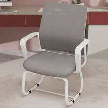 Minimalist Modern Office Chair Metal Frame Soft And Comfortable Home And Office Use Multiple Colors Available - White+Gray + Iron + Nylon Mesh + Polyurethane1 - View 1