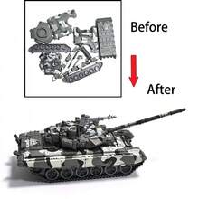 Bloques de construcción serie militar modelo juguetes creativos multiusos M1A2 leopardo 2A7  tanque de batalla principal para niño regalo de Navidad - Tanque Challenger - Ver 4
