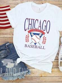 Camiseta de béisbol de Chicago, Camiseta de Chicago, Bella+Canvas 3001, Camiseta de béisbol, Camiseta North Side, Camiseta fresca de verano, Estilo unisex - Blanco 3 - Ver 7