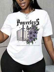 Women's Short Sleeve Top Unisex Novel Sword And Flower Vintage Art Print Round Neck Machine Washable Comfortable Soft Breathable Suitable For Spring Summer Autumn New Recommended Loose Casual Fashion Daily Commuting Simple Suitable For Friend Meetings Holidays, Events Friendship Clothing Sets Vacation Gifts, Versatile Women's Top S-XXL Cool Summer T-Shirt, Unisex Style Cool Summer T-Shirt, Unisex Style - 白色 - 查看 7