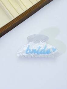 1個 "Bride" 字母裝飾髮夾：時尚優雅的女性盤髮髮簪-高品質、精緻髮爪 - 彩色 - 查看 4