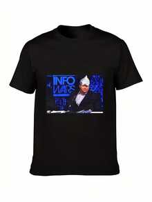 Camiseta de hombre, camiseta unisex con temática de  de información y teoría de la conspiración de Alex Jones - diseño de sombrero de aluminio, ropa casual de calle de cuello redondo suave y pura, adecuada para fans, uso diario y como regalo de merchandising de  de información, camisa casual de mujer, adecuada para el hogar, el trabajo y las fiestas. - Negro - Ver 1