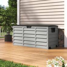 290L Outdoor Storage Box, Foldable And Lockable Plastic Deck Box With Lid, Patio Storage Box For Garden, Pool, Balcony And Terrace Furniture,112CMx49CMx54CM,Black - 112CMx49CMx54CM-black Lid - View 6
