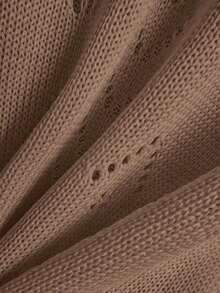 Ropa de punto casual de mujer de cuello en V sin mangas - Marrón - Ver 5