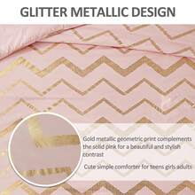 3-Piece Glitter Metallic Aqua Comforter Set Twin Size- Silver Geometric Wavy Striped Metallic Foil Print, Soft Microfiber All-Season Comforter(68"X 90") With 1 Pillowcase, 1 Decorative Pillow Sham, Perfect For Teen Girls And Boys, Women.Room Decor & Wedding Decoration Bed Comforter Set. - Nước - Xem 6