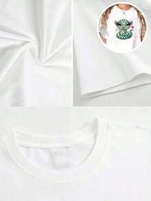 Comfortable 1 Piece Women's Blouses Beautiful Blouses For Women Sets For Women Women's Clothing Black And White G High Quality Glamorous Snake Print T-Shirt Round Neck Loose Basic Cut For Men And Women Breathable Versatile Machine Washable Comfortable Size S ~ 3XL Essential For Daily Casual Summer Sports Loose Versatile Short Sleeve T-Shirt For Women - 白色的 - 查看 8