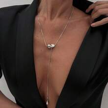 New Fashionable European And American Water Drop Pendant Necklace, Versatile Material, Suitable For Daily Wear, Gifts, Travel And Leisure - Multicolor - View 2