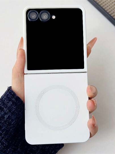 适用于三星 Galaxy Z Flip 7 Z Flip6 Z Flip 5 Z Flip4 3 5G 的奢华喷漆哑光软壳，支持磁吸无线充电后盖
