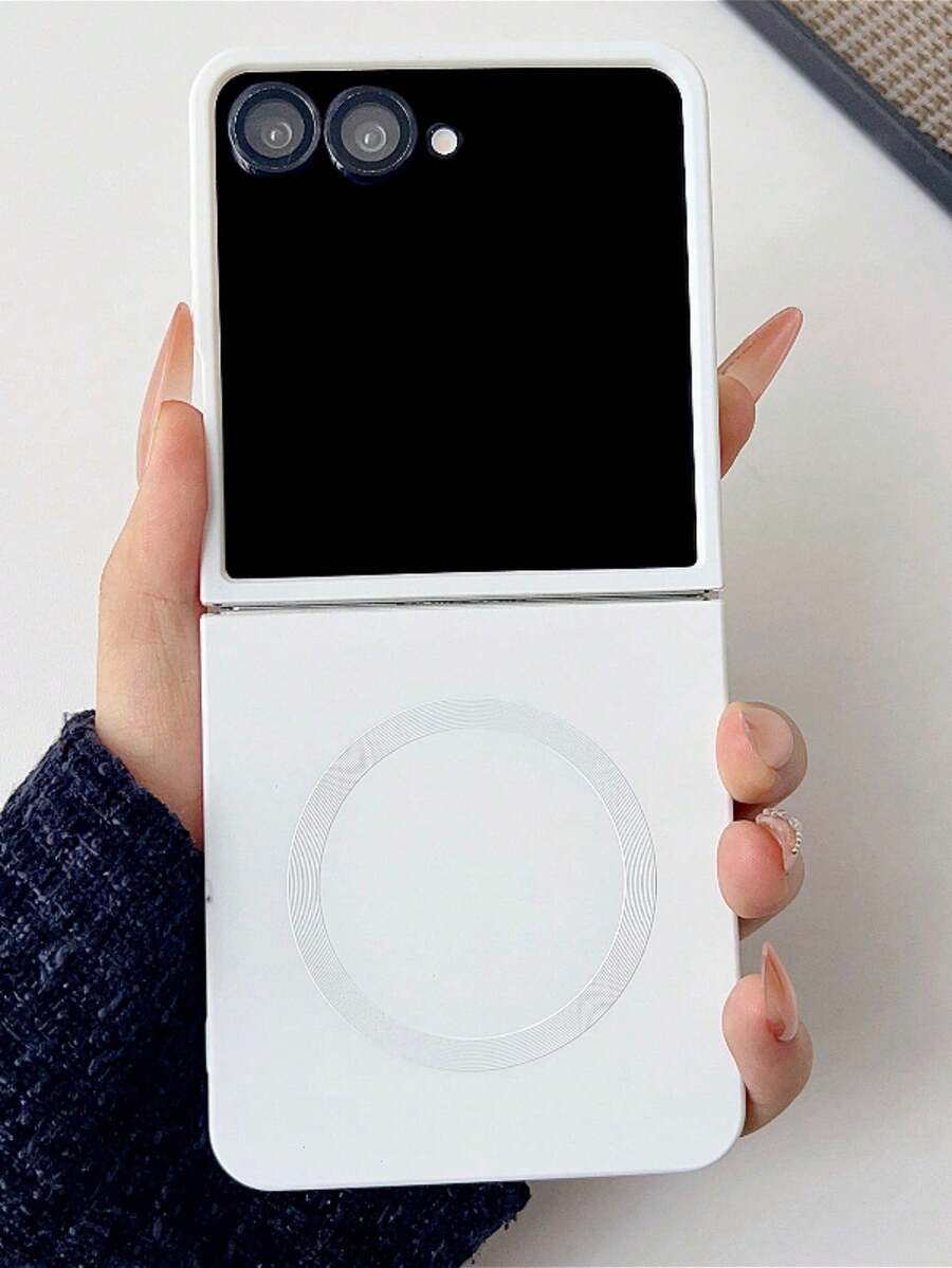 适用于三星 Galaxy Z Flip 7 Z Flip6 Z Flip 5 Z Flip4 3 5G 的奢华喷漆哑光软壳，支持磁吸无线充电后盖