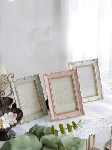1pc Vintage European Style Golden Floral Oval Photo Frame, European Palace Decor Frame, Suitable For Family Photo Display, Fit For K-Pop Star Card Album - 1PC - View 5