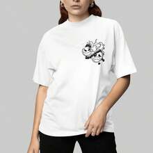 Camiseta Oversized One Piece Ace Anime Manga Moda Geek - Blanco - Ver 3