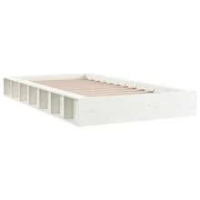 Estructura de cama vidaXL blanca de 90x200 cm en madera maciza. - Multicolor - Ver 8