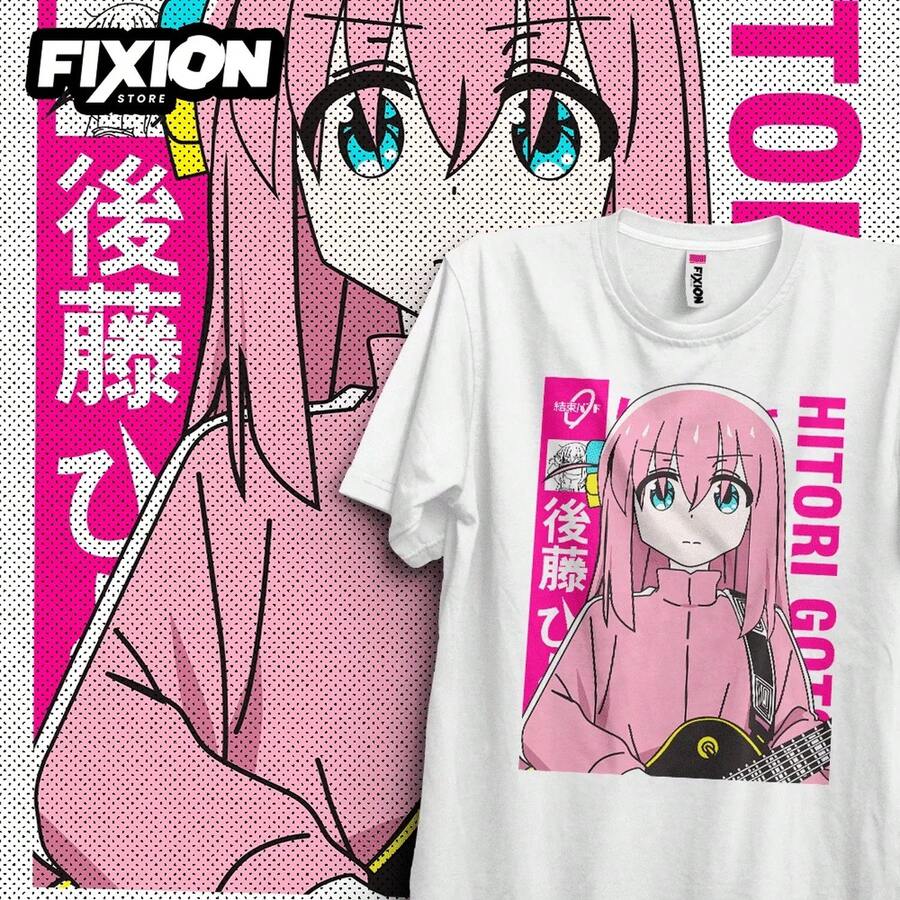 Bocchi The R1OCk March 7 Anime T-Shirt. Ideal Gift For Anime Lovers. Made Entirely Of 220g Pure Cotton With Short Sleeves. Thick Fabric, Resistant To Wrinkles And Deformation. Simple And Versatile Style, Lightweight And Breathable, Perfect For Work, Travel, Camping, Shopping, And Leisure Time. - 白色 - 查看 1