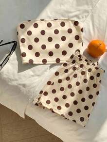 Conjunto de top bandeau corto con estampado floral y shorts casuales para vacaciones de mujer - Multicolor 14 - Ver 5