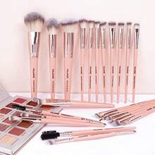 Kit de Brochas de Maquillaje Profesional 23 Piezas - Sintéticas de Alta Calidad - Set de Brochas para Maquillaje Rubor Sombras y Ojos - Facial Rosa - Naranja - Ver 6