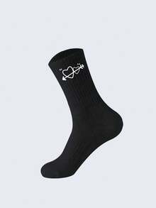 1/5/10/20 paires de chaussettes mi-mollet minimalistes unisexes, design simple noir et blanc, convenant aux sports et à toutes les saisons - Multicolore - Voir 17