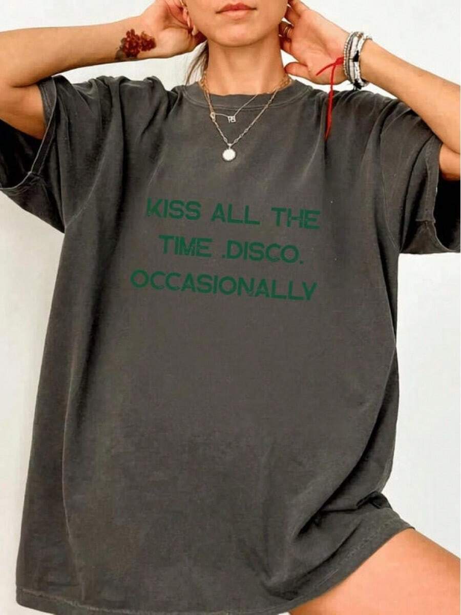 Bésate todo el tiempo.Camiseta de manga corta unisex de la gira de conciertos de Harrytyles, Disco Occasionally - Multicolor 1 - Ver 1