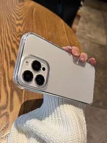 5pcs Luxury Minimalist Transparent & Semi-Transparent Anti-Slip, Anti-Shock, Durable Phone Protective Case, Suitable For IPhone 17 Pro Max, 17 Pro, 17 Air, 16 Pro Max, 16 Pro, 15 Pro Max, 15 Pro, 14 Pro Max, 14 Pro, 14 Plus, 13 Pro Max, 14, 13, 12, 11, With Transparent Camera Protection Frame, Soft TPU Material - Transparent 1 - View 5