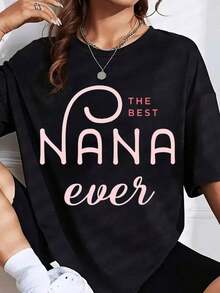 La mejor camiseta gráfica de Nana de la Historia para regalar a la abuela, regalo para el Día de la Madre, camiseta. una camiseta perfecta para regalar a amigos y familiares en cualquier día festivo u ocasión especial. -Camiseta unisex de algodón suelto de manga corta y cuello redondo, estilo vintage urbano. - Negro - Ver 2