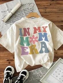 Graphic Print T-Shirt, Short Sleeves And Round Neck, Casual Top For Summer And Spring, Women's Clothing - 白色 - 查看 3